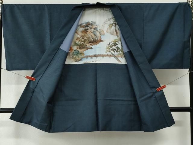 平和屋着物○男性 本場大島紬 アンサンブル・長襦袢セット 100亀甲 総