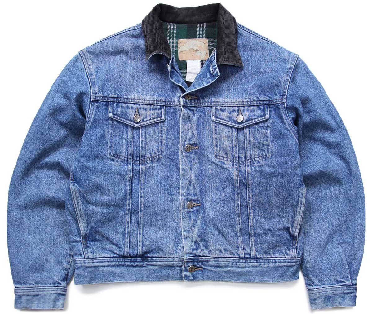 90s GAPギャップ チェック ネルライナー デニムジャケット 4ポケット M 