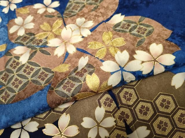 平和屋着物○訪問着 舞花文 暈し染め 金彩 鈴乃屋扱い 正絹 逸品