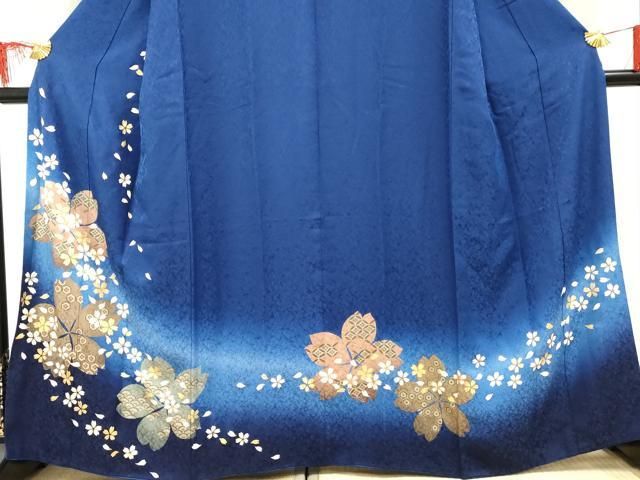 平和屋着物○訪問着 舞花文 暈し染め 金彩 鈴乃屋扱い 正絹 逸品