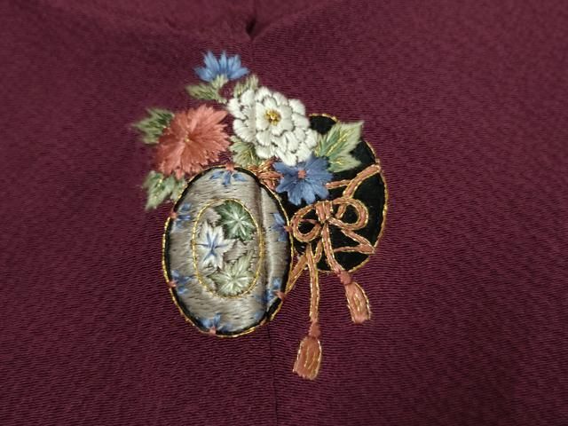 平和屋着物●ファッションデザイナー 花井幸子　訪問着　紬地　草花文　正絹　逸品　AABE1789fy 平和屋着物○ファッションデザイナー 花井幸子 訪問着 紬地 草花文