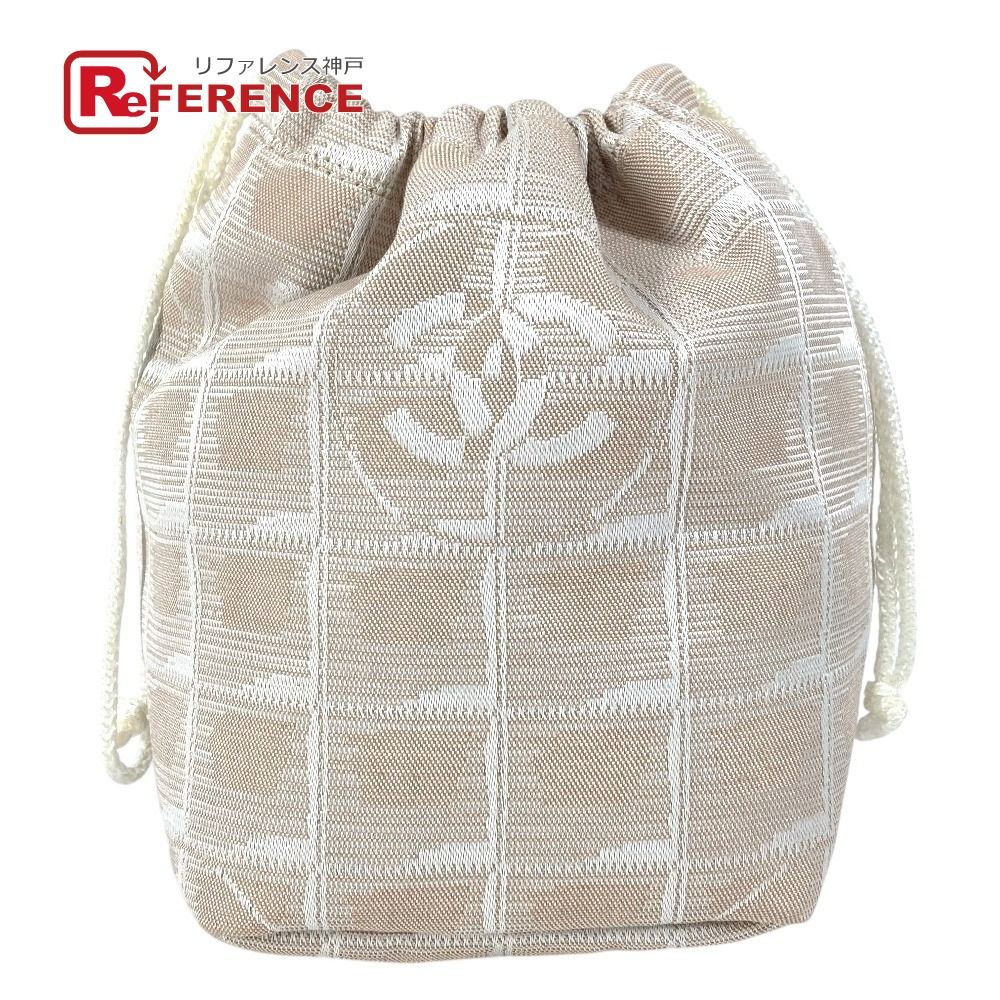 シャネル CHANEL ポーチ ココマーク ベージュ CHANEL シャネル ポーチ CC ココマーク ロゴ 巾着 ナイロン ベージュ