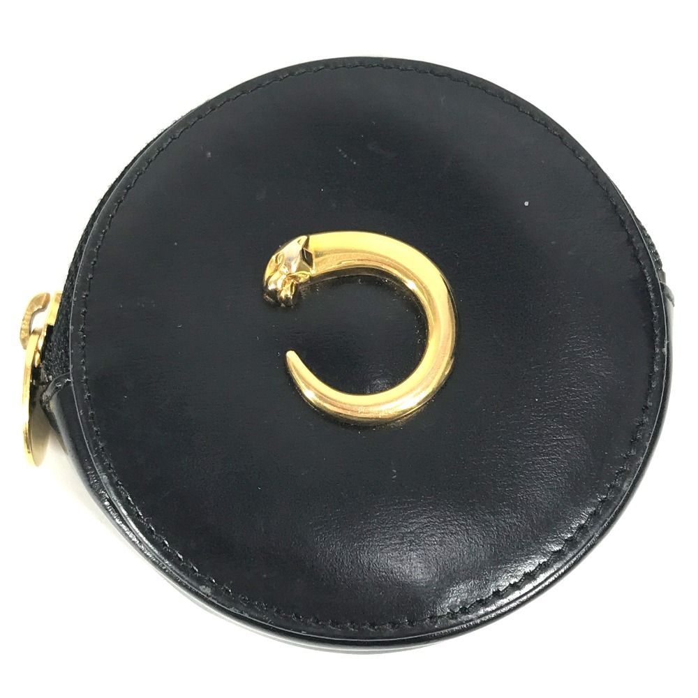 CARTIER カルティエ コインケース パンテール ロゴ レザー ブラック