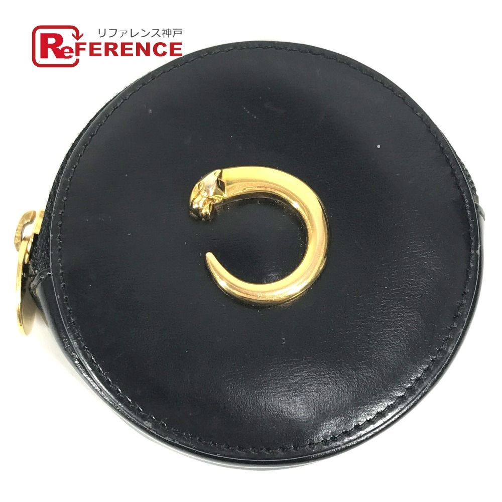 CARTIER カルティエ コインケース パンテール ロゴ レザー ブラック