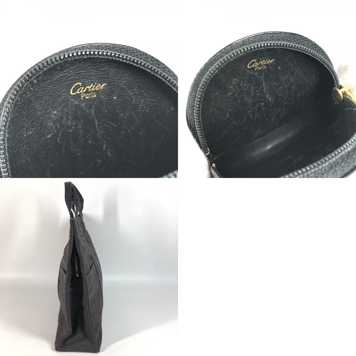 CARTIER カルティエ コインケース パンテール ロゴ レザー ブラック