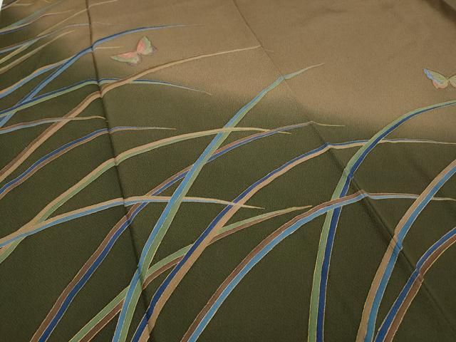 平和屋着物○染色作家 斉藤三才 訪問着 舞蝶文 暈し染め 金彩 正絹