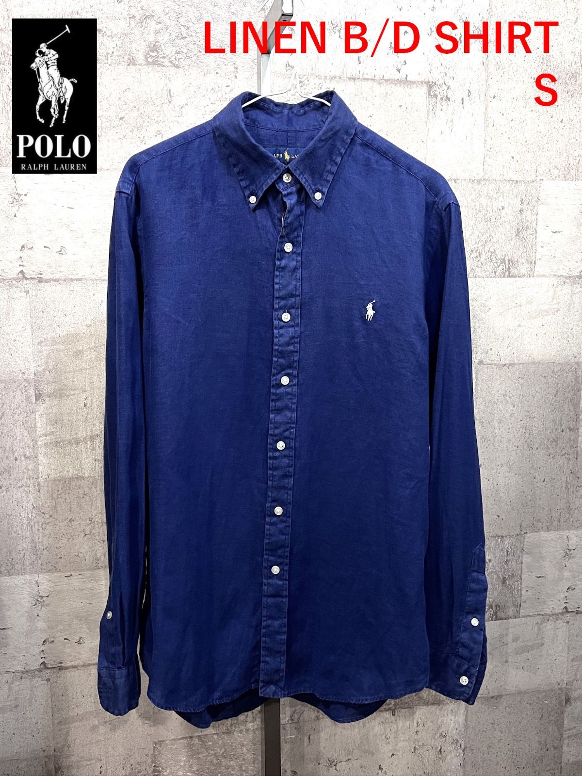 ラルフローレン 正規品 長袖 ボタンダウン リネンシャツ S メンズ