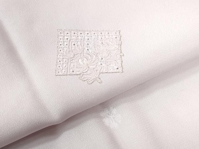 平和屋着物●中国三大刺繍　スワトウ刺繍　長襦袢　無双仕立て　源氏香花蝶文　淡紅藤色　金糸　正絹　逸品　CABB4570yc 平和屋着物○中国三大刺繍 スワトウ刺繍 長襦袢 無双仕立て 源氏香花蝶