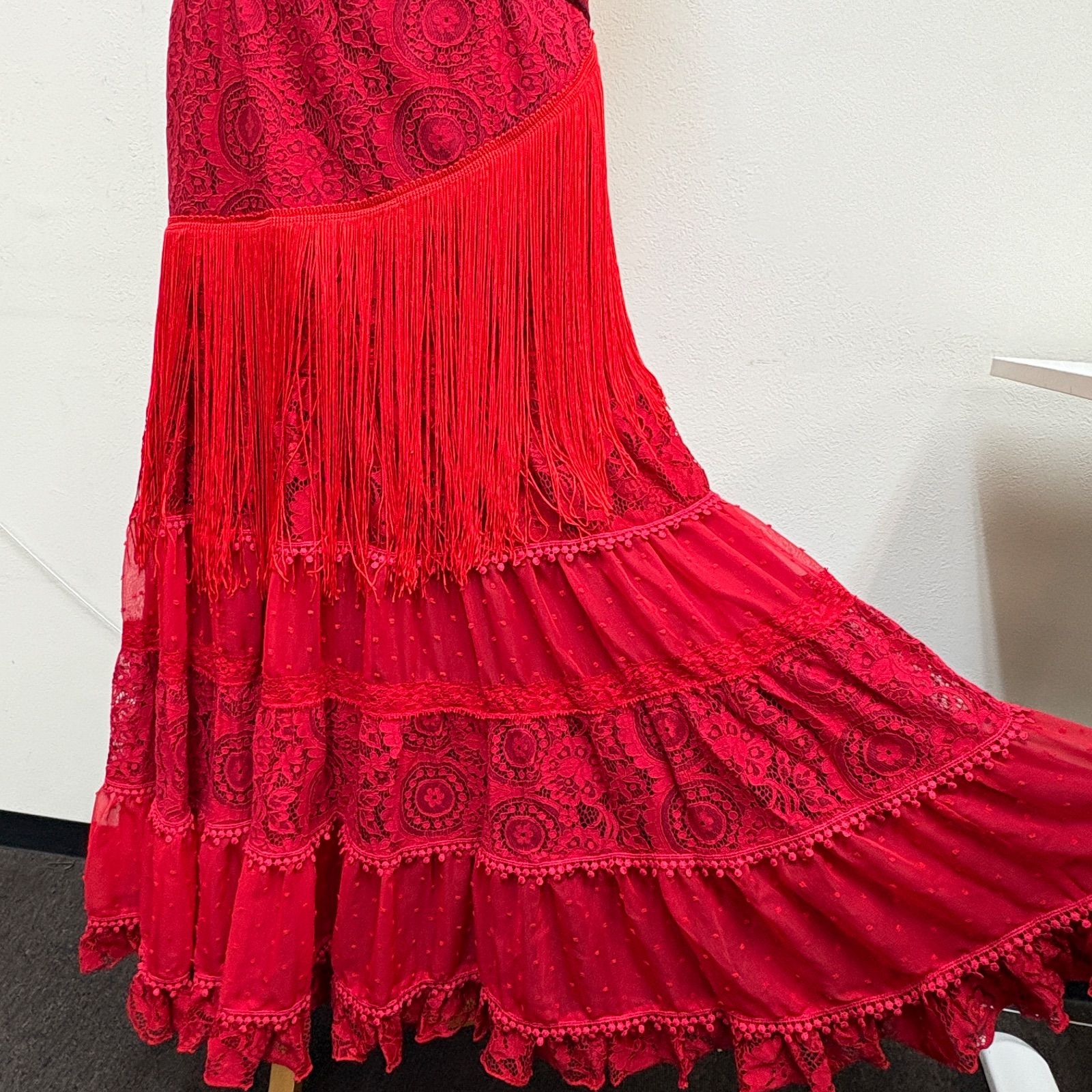 ソニアジョーンズ】フラメンコ衣装 ツーピース ブラウス フリル