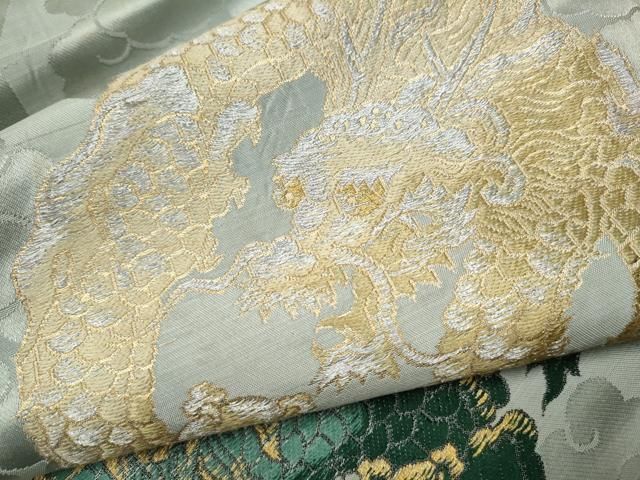 平和屋着物○アンティーク 大正ロマン 九寸名古屋帯 龍 金銀糸 正絹