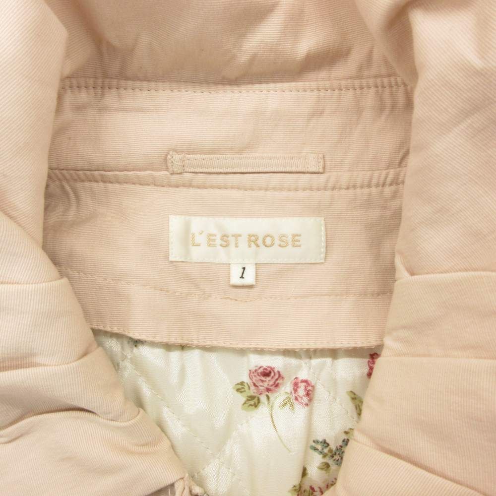 レストローズ L'EST ROSE ロングコート 1 ピンク フード フリル裾