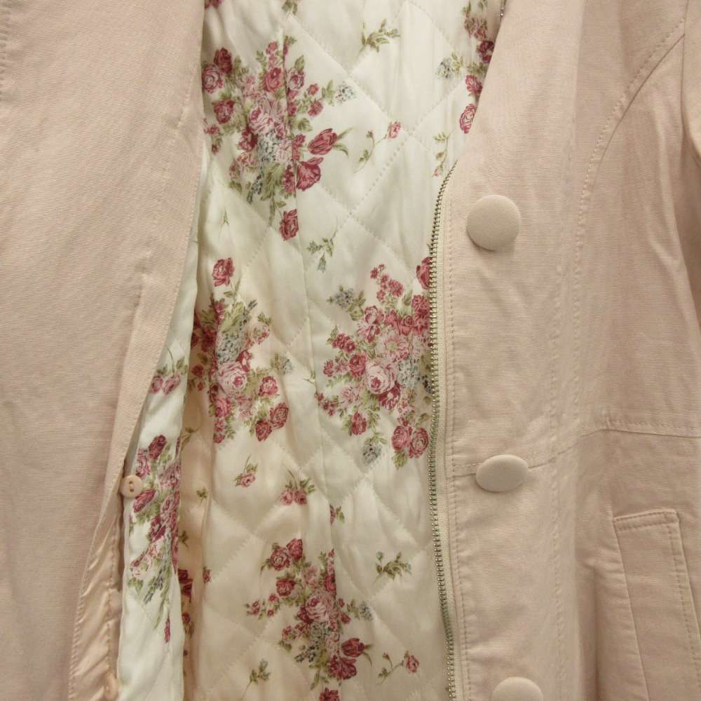 レストローズ L'EST ROSE ロングコート 1 ピンク フード フリル裾