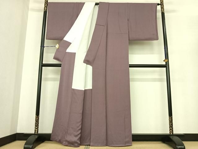 平和屋着物●上質な色無地　葡萄鼠色　正絹　逸品　AABF0260fy 平和屋着物○上質な色無地 葡萄鼠色 正絹 逸品 AABF0260fy - メルカリ