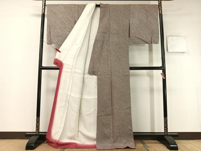 平和屋着物●大変加工の良い総絞り小紋　黒地　正絹　逸品　DAAZ0976ps 平和屋着物○大変加工の良い総絞り小紋 黒地 正絹 逸品 CABB5165vp