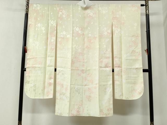 平和屋着物○振袖用長襦袢 袷 絞り 梅地紋 正絹 逸品 CABB4852vp