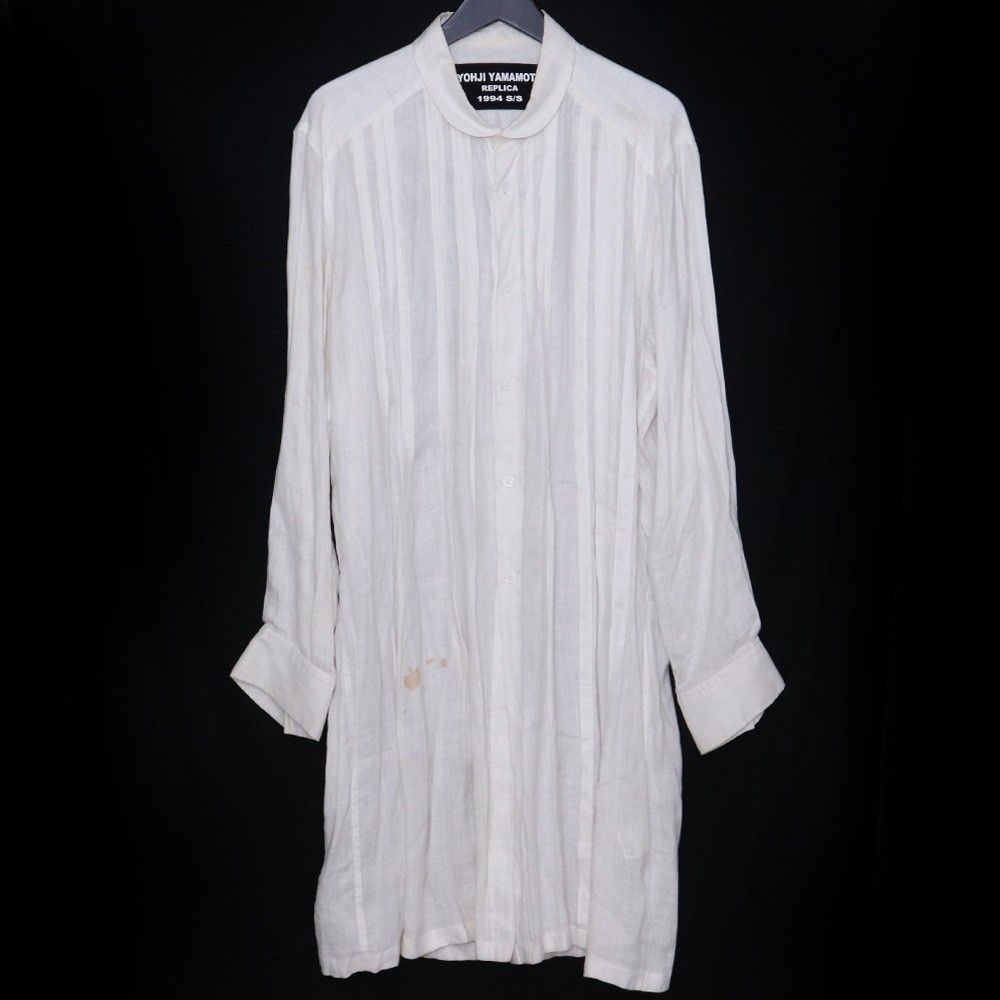 YOHJI YAMAMOTO タックロング 長袖シャツ サイズ3 ホワイト HO-B63-310