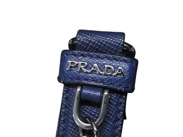 PRADA プラダ バッグチャーム ブルー サフィアーノレザー ユニセックス