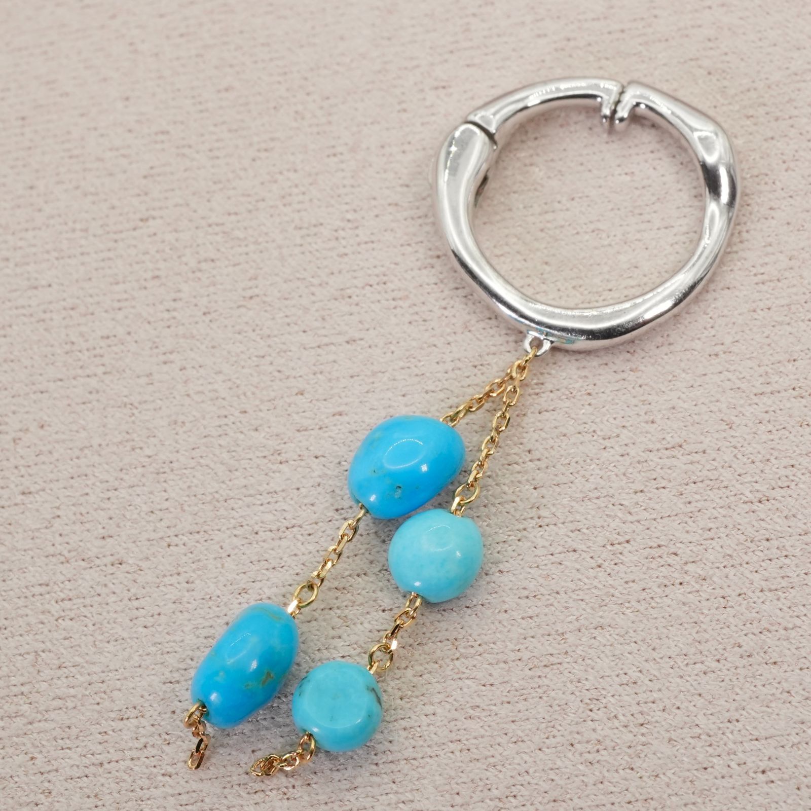 GSTV ピアリング ターコイズ シングル 片耳 シルバー/25-2695 - メルカリ