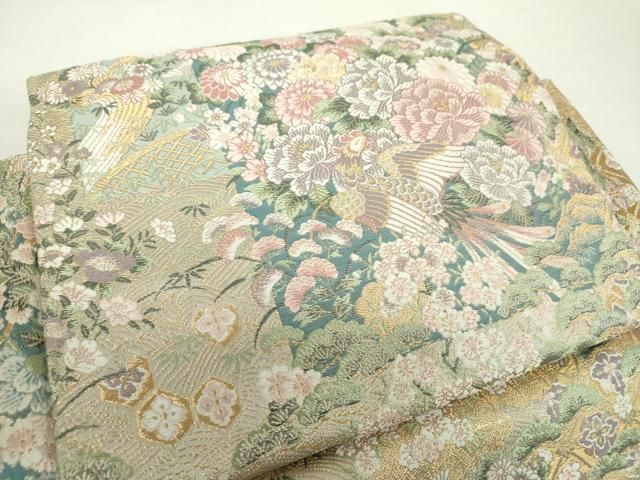 平和屋着物○ワンタッチつけ帯 唐織 吉祥鳳凰花文 金糸 正絹 逸品