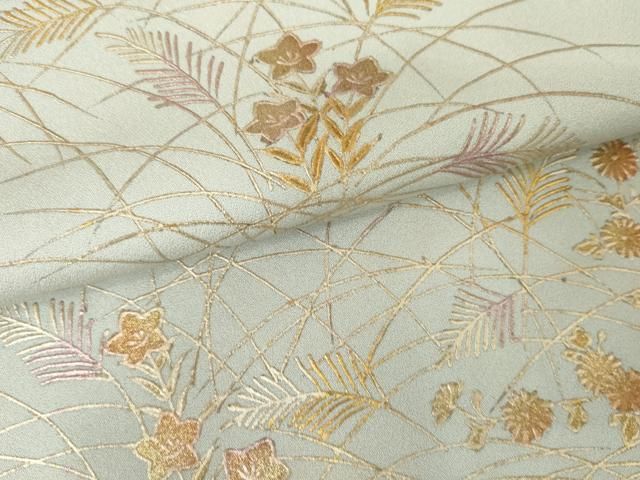 平和屋着物○金彩友禅 卓越技能者・名工・和田光正 訪問着 草花文 金彩