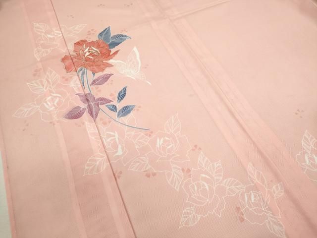 平和屋着物＊夏物　訪問着　絽　バラ　舞蝶文　金彩　洗える着物　CABB2082ze 平和屋着物＊夏物 訪問着 絽 バラ 舞蝶文 金彩 洗える着物 CABB2082ze