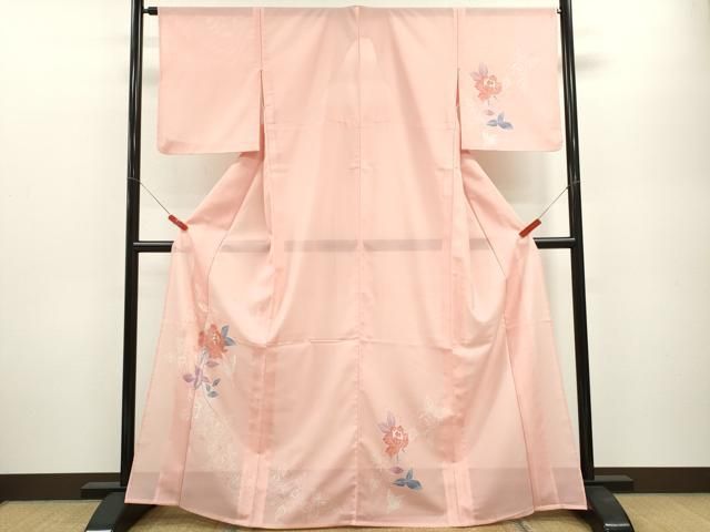 平和屋着物＊夏物　訪問着　絽　バラ　舞蝶文　金彩　洗える着物　CABB2082ze 平和屋着物＊夏物 訪問着 絽 バラ 舞蝶文 金彩 洗える着物 CABB2082ze