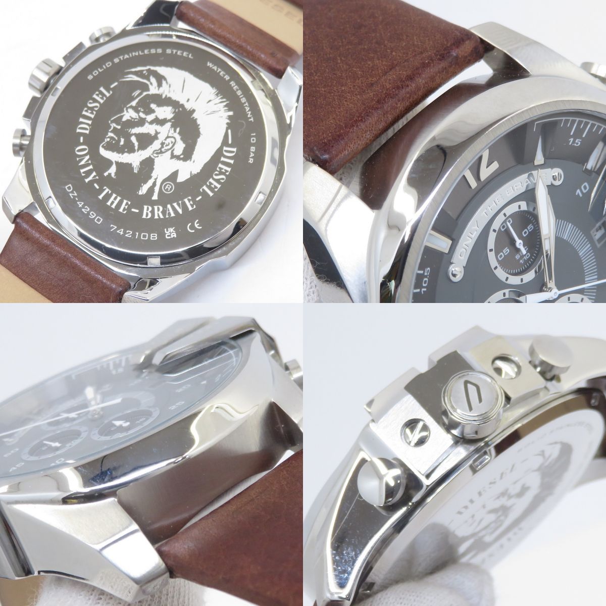 DIESEL ディーゼル MEGA Chief メガチーフ ロゴ クロノグラフ DZ-4290 