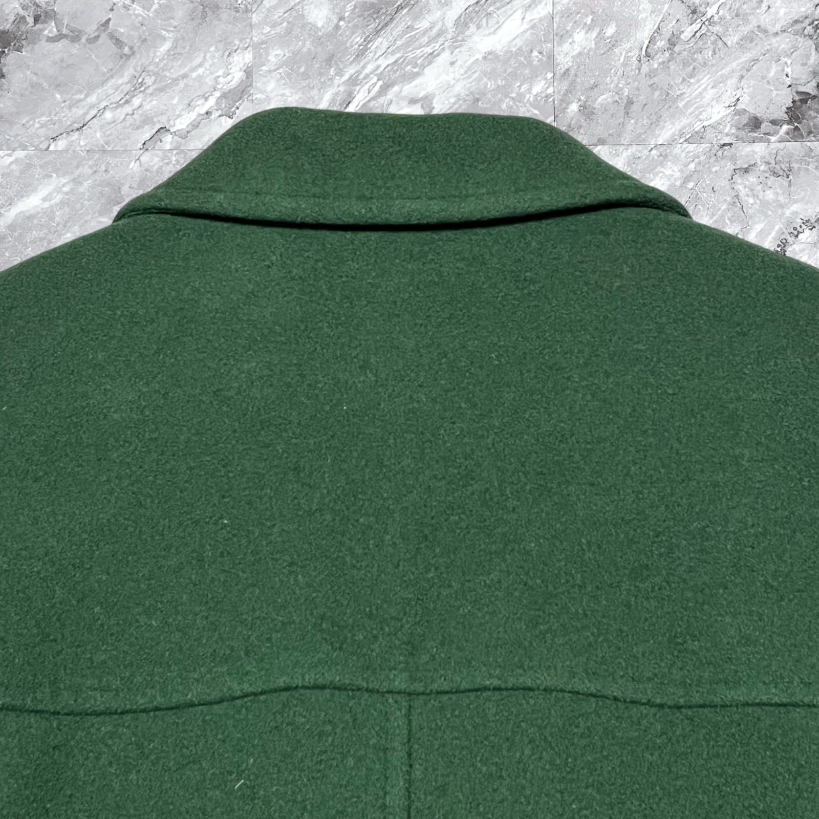 クリスチャンディオール スポーツ シルク混 ウールコート グリーン 極美品 Christion Dior クリスチャンディオール ピーコート Pコート