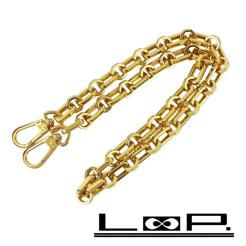 ルイヴィトン ゴールド チェーン ストラップ LV刻印 金具付き 全長49cm ルイヴィトン □新同□ チェーン ストラップ ショルダーストラップ GP