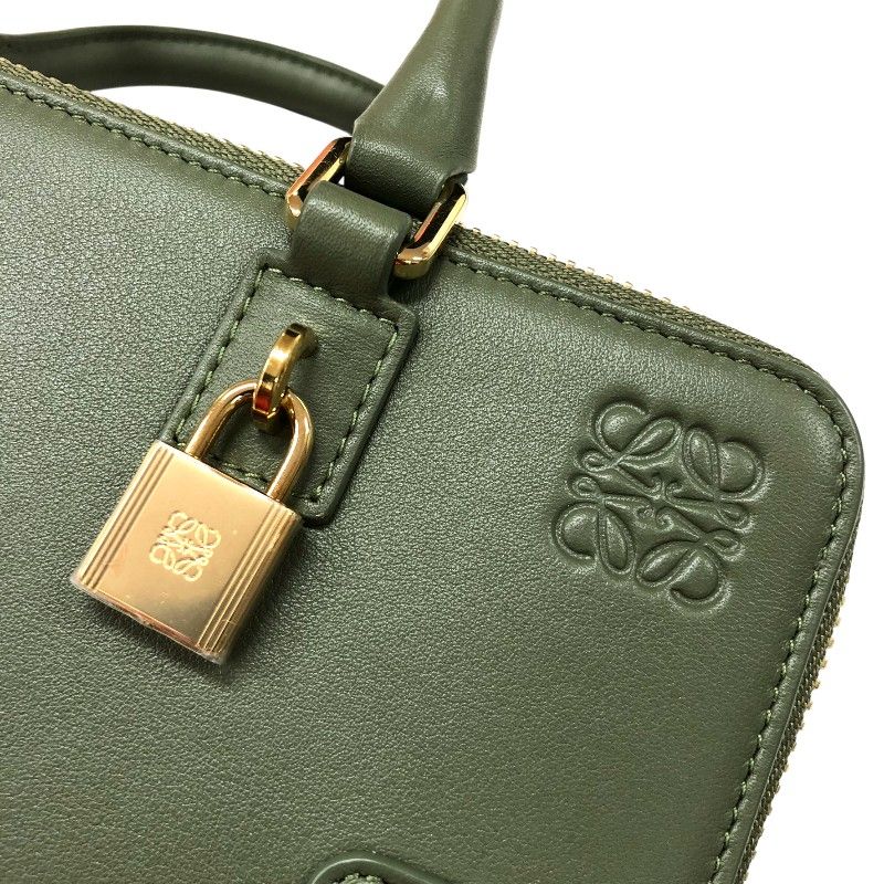 ロエベ LOEWE アマソナポーチ C039U10X01 カーキ ゴールド金具 カーフ