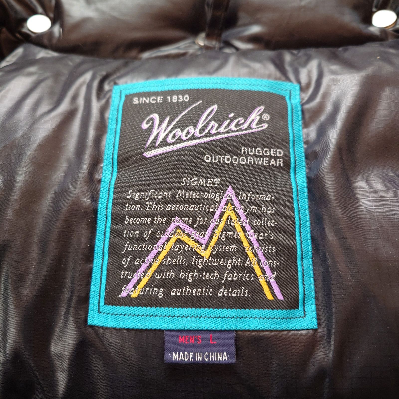 90s ウールリッチ Wool rich 短丈 Y2K 肉厚 ダウンジャケット ロゴ