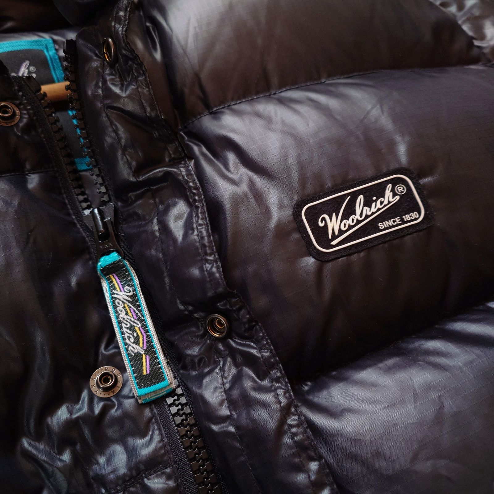 90s woolrich ダウンジャケット　ヌプシ　y2k ブラック 90s ウールリッチ Wool rich 短丈 Y2K 肉厚 ダウンジャケット ロゴ