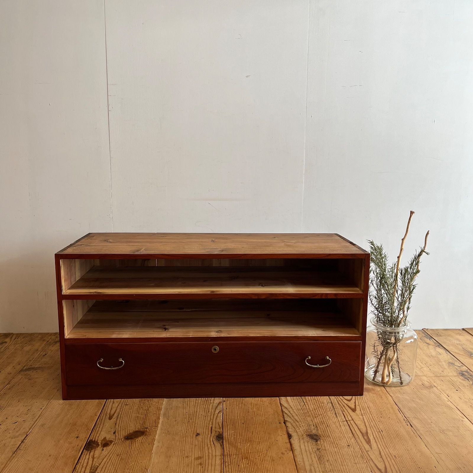 アンティーク チェスト 箪笥 ローボード テレビ台 昭和レトロ 3段 y457