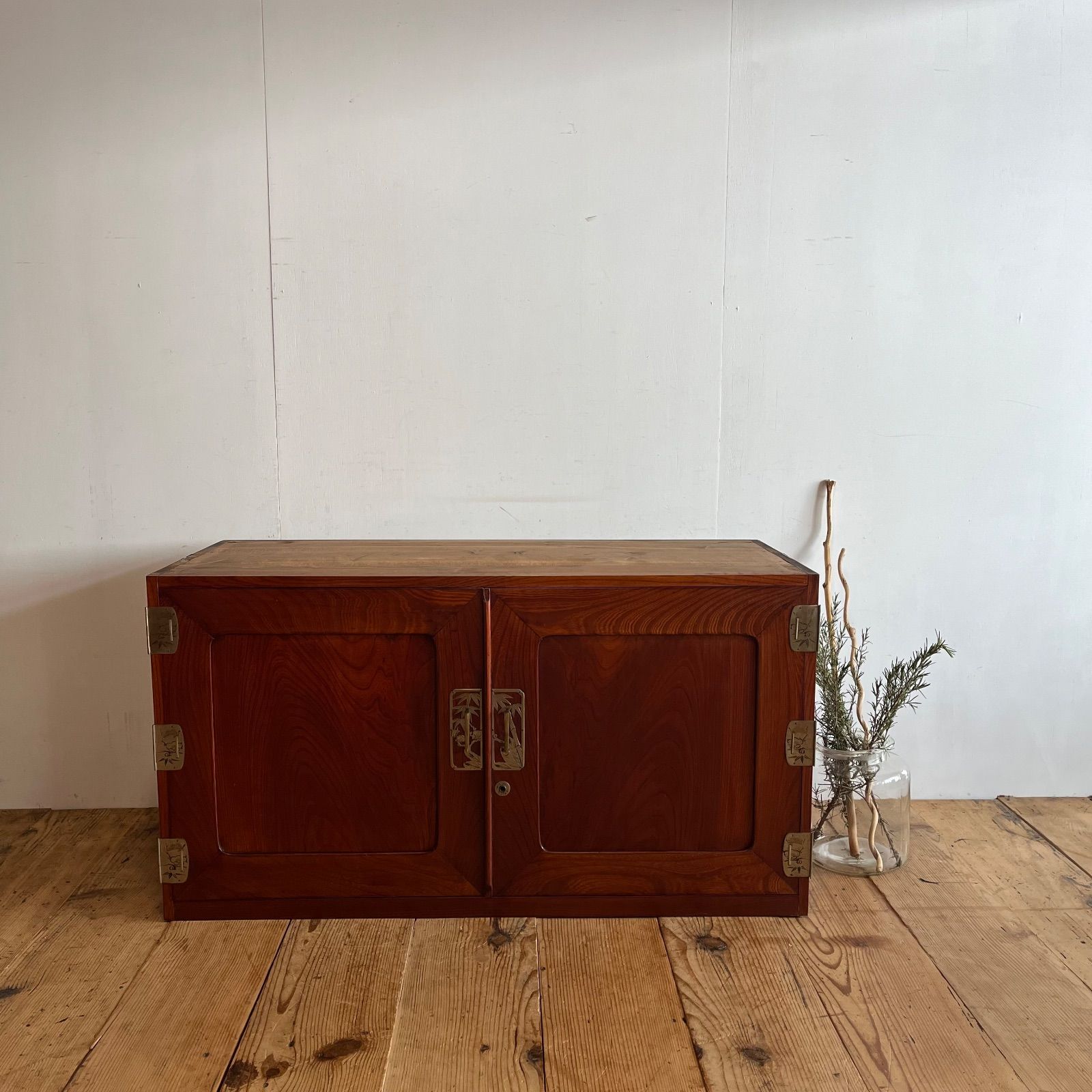 アンティーク チェスト 箪笥 ローボード テレビ台 昭和レトロ 4段 無垢