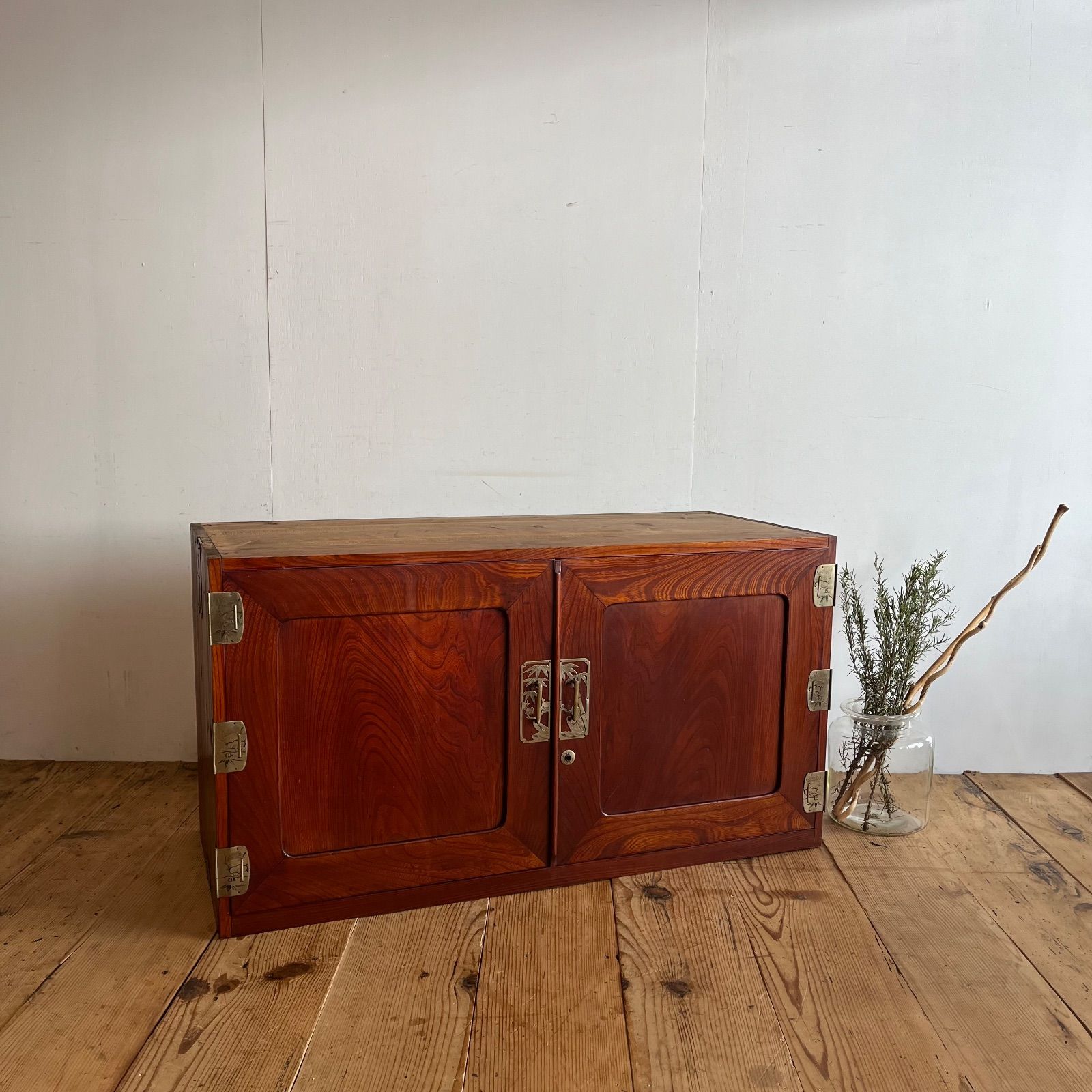 アンティーク チェスト 箪笥 ローボード テレビ台 昭和レトロ 4段 無垢