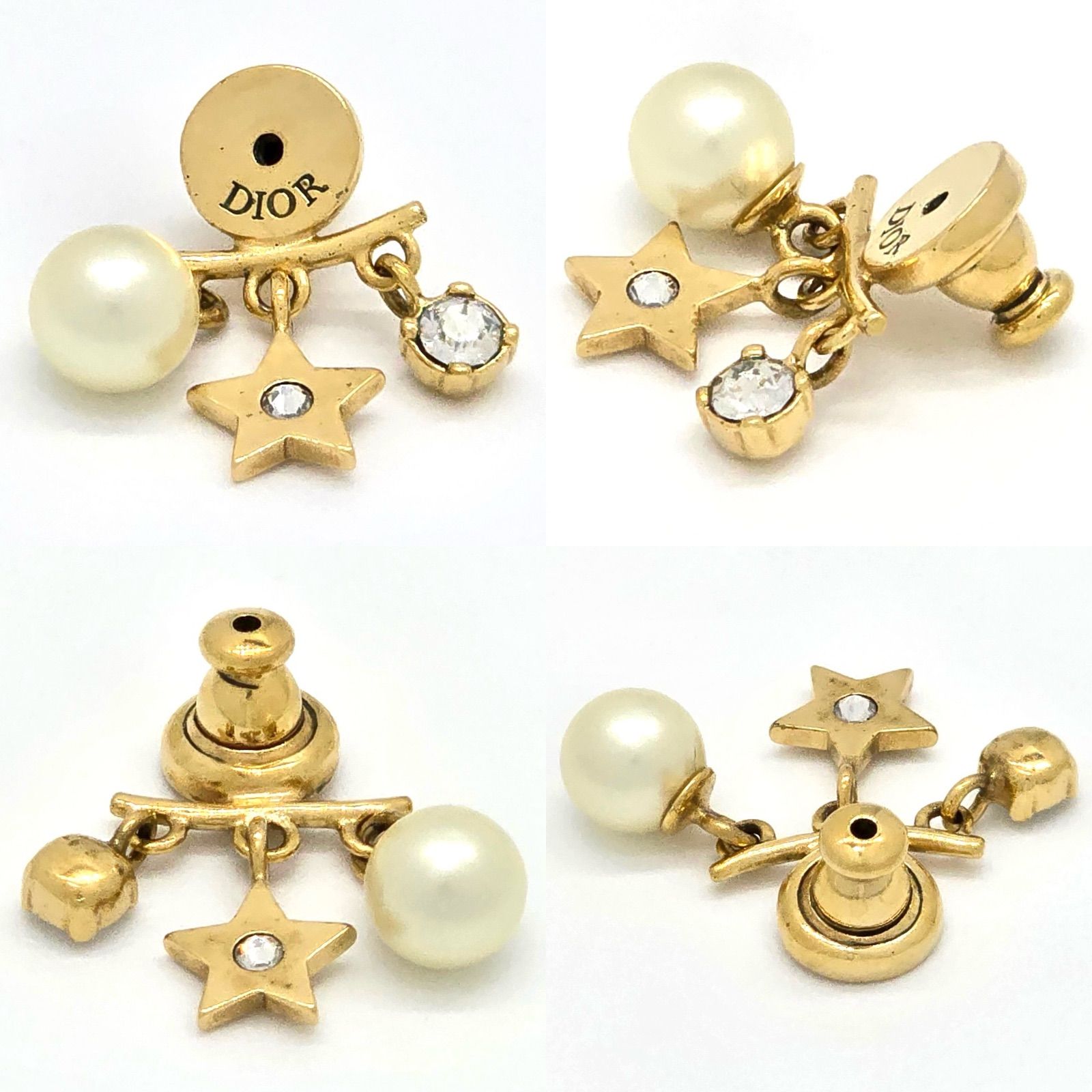 Dior ディオレボリューション ピアス　両耳　ホワイト　レジンパール DIOR ディオール Dio(r)evolution ピアス 両耳 ホワイト レジンパール