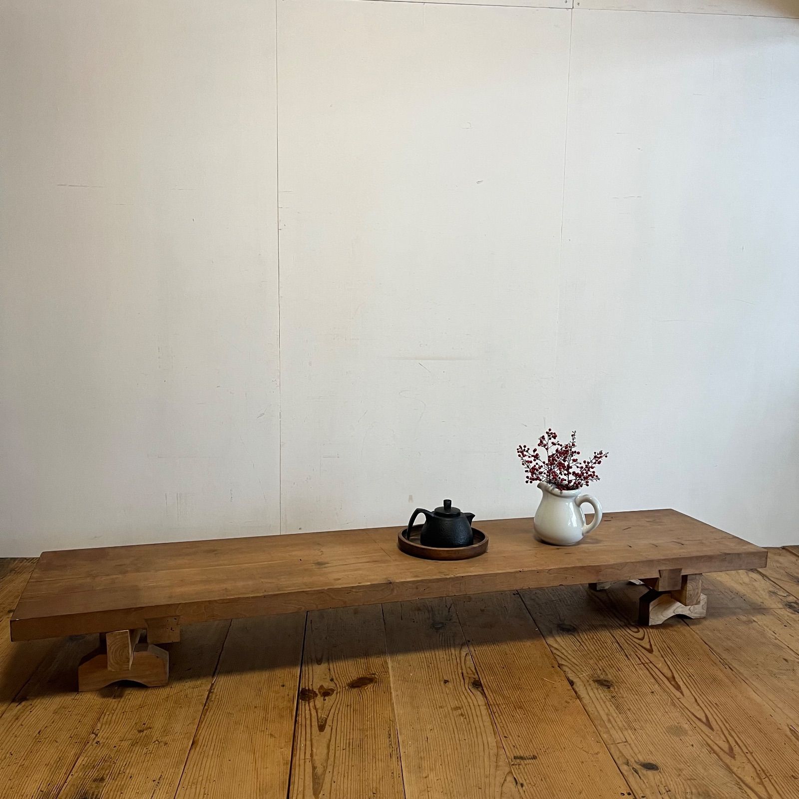 アンティーク 裁ち台 飾り台 展示台 ベンチ 無垢材 古家具 古道具 y459