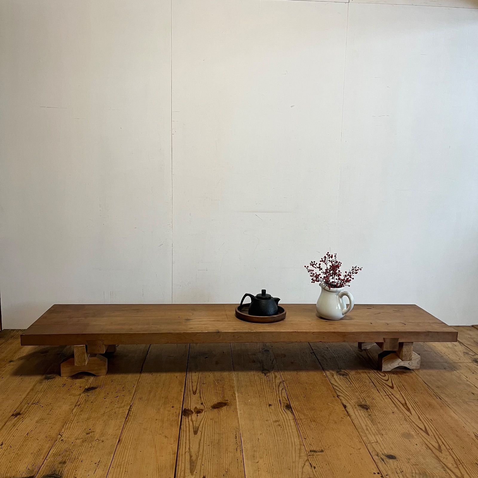 アンティーク 裁ち台 飾り台 展示台 ベンチ 無垢材 古家具 古道具 y459