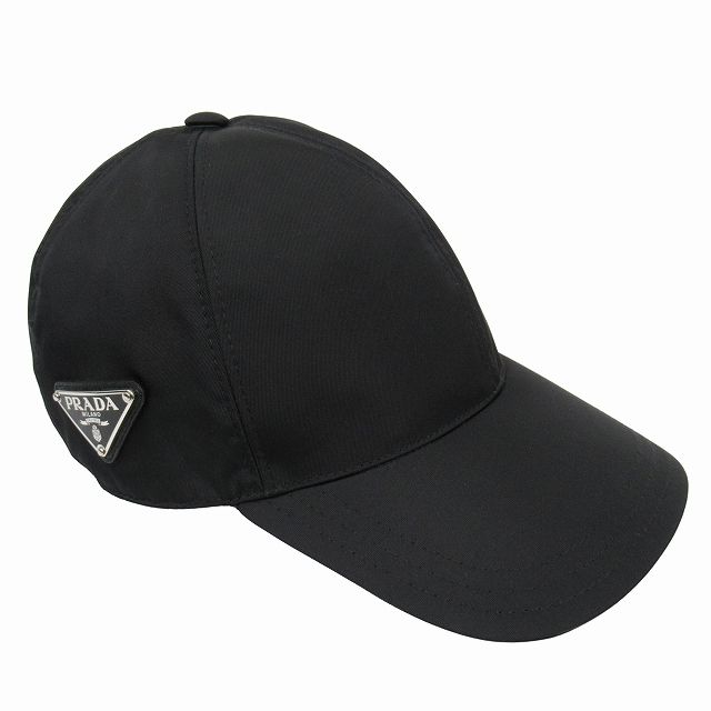 【中古】美品 プラダ PRADA Re-Nylon ベースボール キャップ 帽子 6パネル トラアングルロゴ 三角ロゴプレート ◆12 美品 プラダ PRADA 