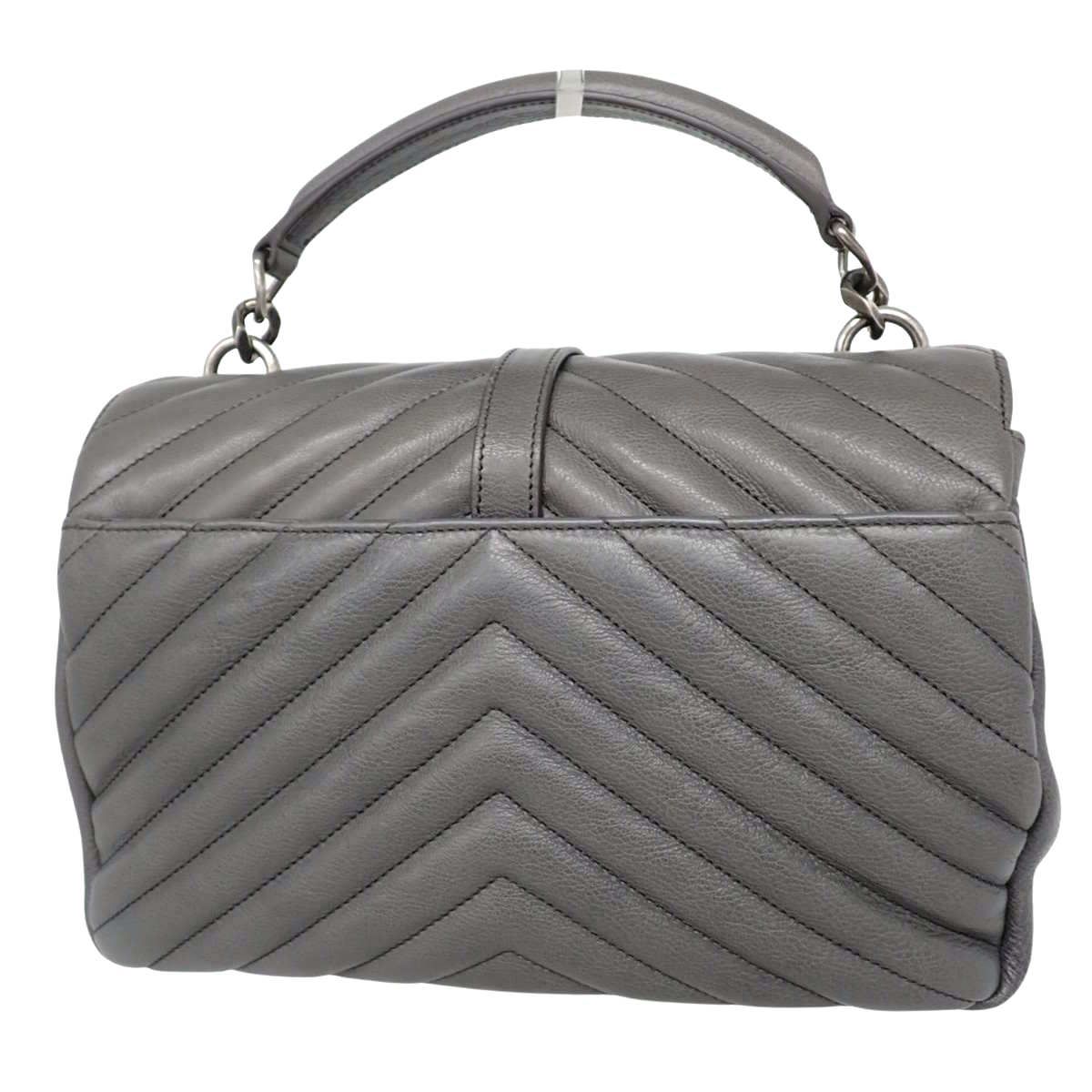 美品✨SAINT LAURENT PARIS レザー ハンドバッグ グレー Saint Laurent グレー レザーハンドバッグ - メルカリ