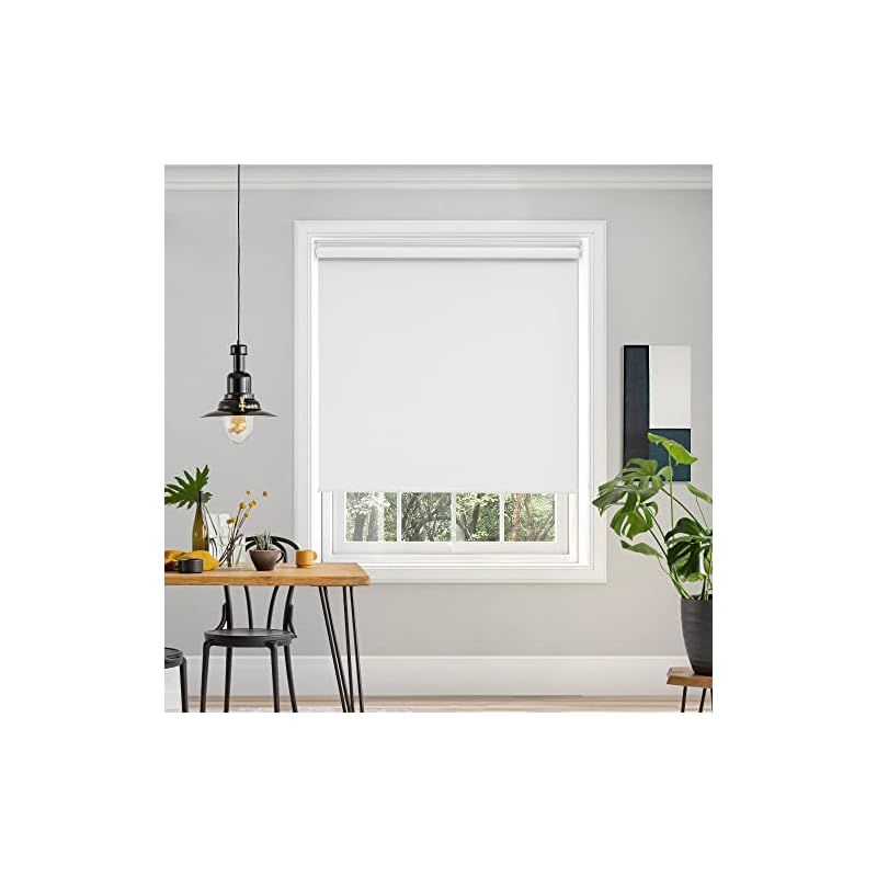 Deconovo プルコード式 ロールスクリーン 幅130 cm 丈220 ホワイト ロールカーテン 1級遮光 遮光 保温 断熱 遮熱 防音 防寒 UVカット 1