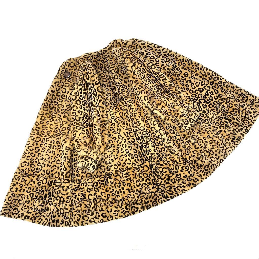 16l27 GRES グレ シェアードファー レオパード柄 ロングコート サイズF