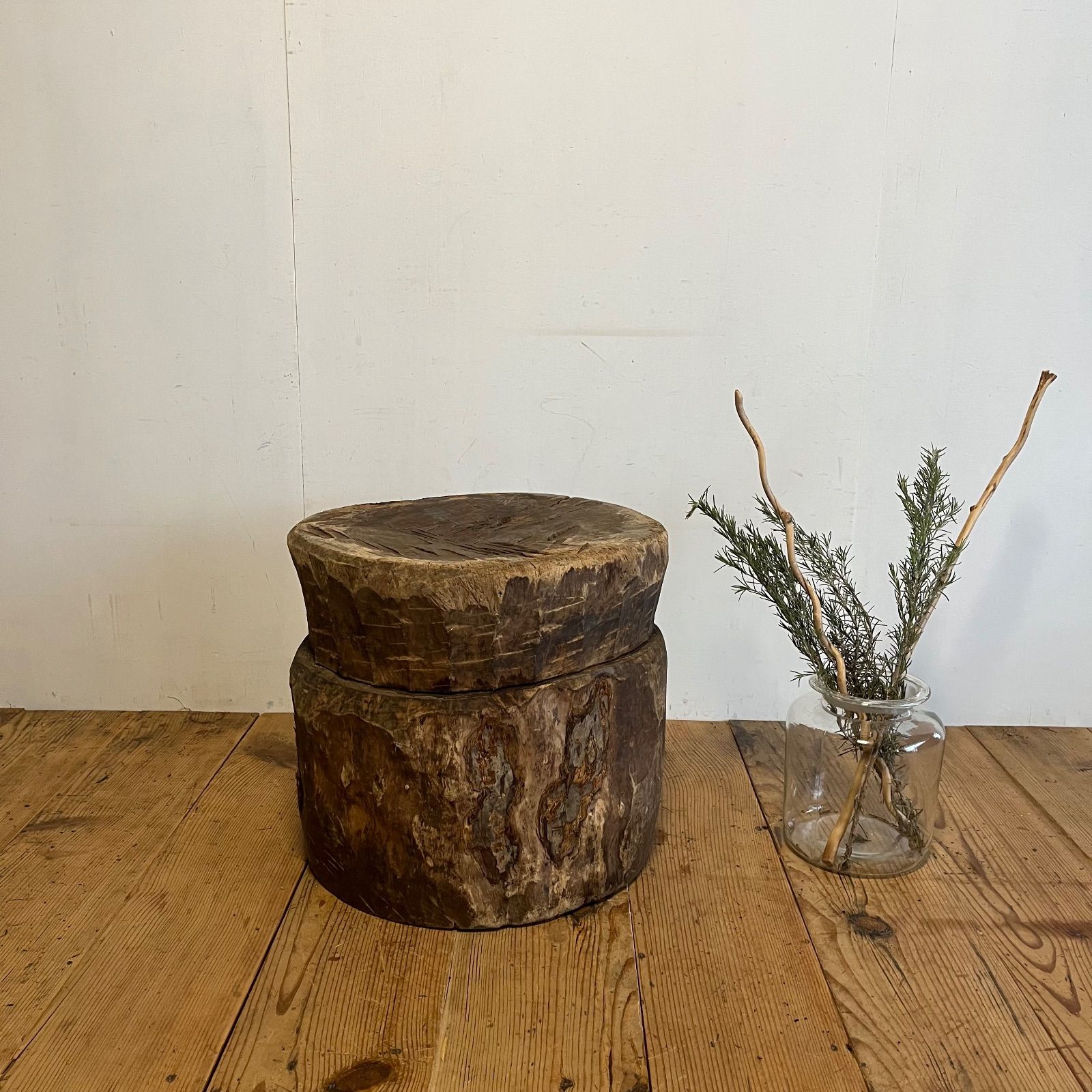 アンティーク 木臼 木製臼 ローテーブル 椅子 古民具 古道具 飾り台