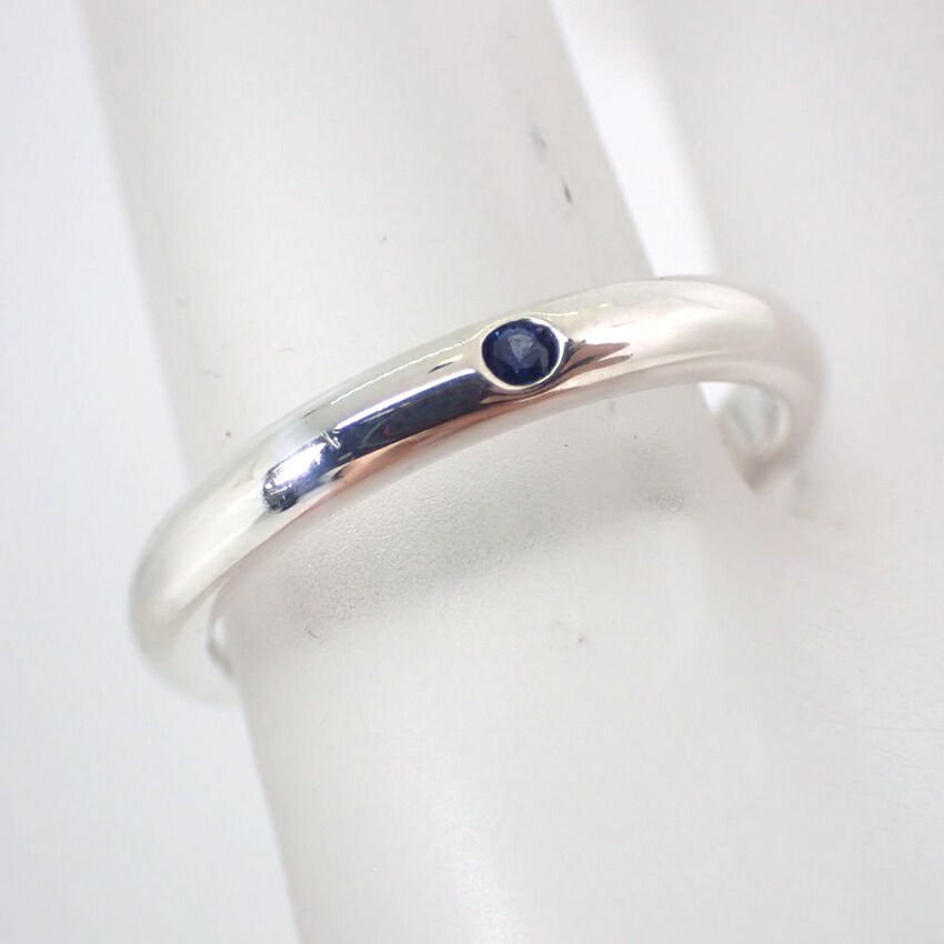 ティファニー 925 サファイア スタッキングバンドリング/10号/j109-8