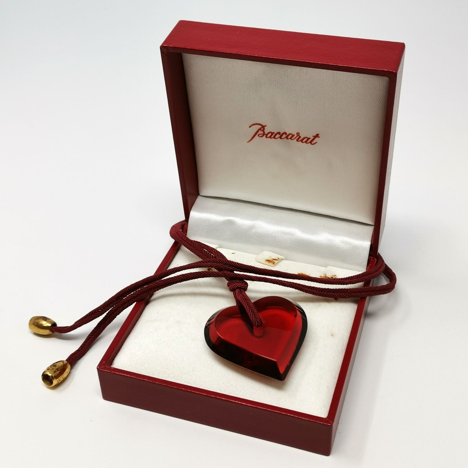 Baccarat バカラ ネックレス ハート クリスタル ゴールド金具 ケース