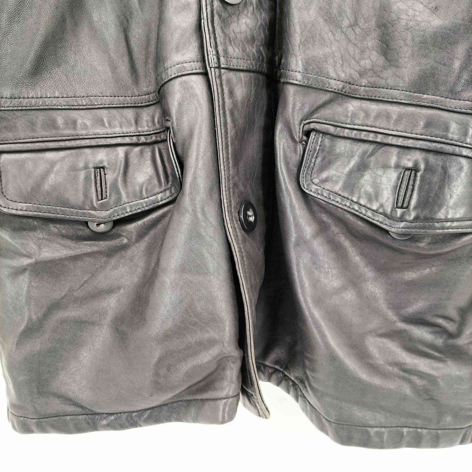 ユーズドフルギ USED古着 ラムレザーハーフコート メンズ JPN：M