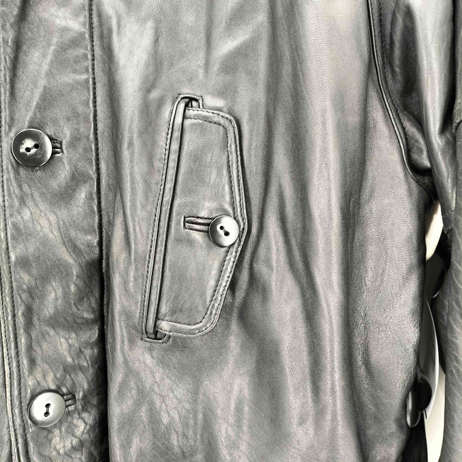 ユーズドフルギ USED古着 ラムレザーハーフコート メンズ JPN：M