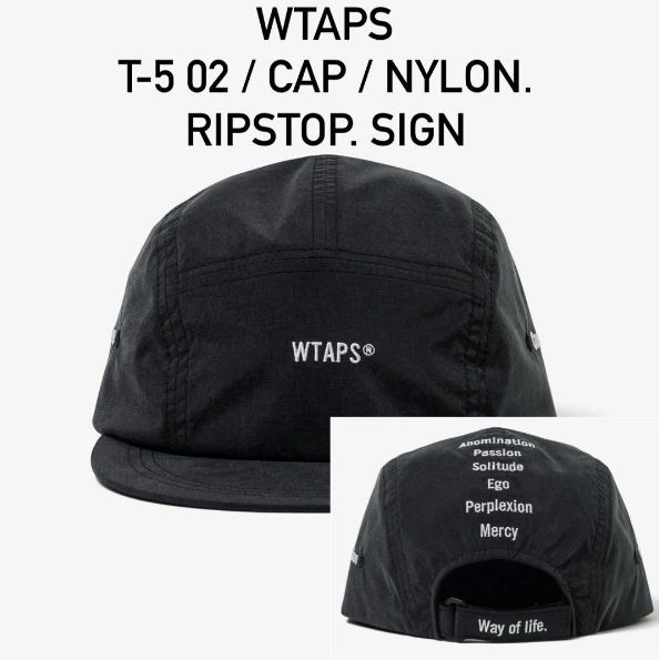 WTAPS T-5 02 CAP NYLON. RIPSTOP. SIGN Black - メルカリ