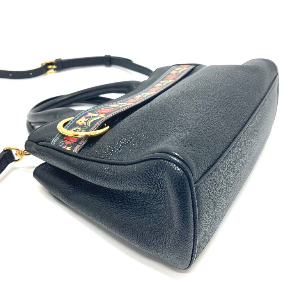 ETRO ブラックレザー　ハンドバック　ショルダーバッグ　2way ETRO エトロ ハンドバッグ 2WAY ショルダーバッグ レザー ブラック