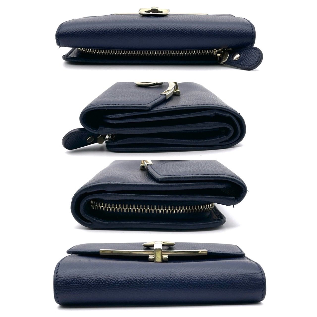 美品○ Salvatore Ferragamo フェラガモ 折り財布 二つ折り ガンチーニ